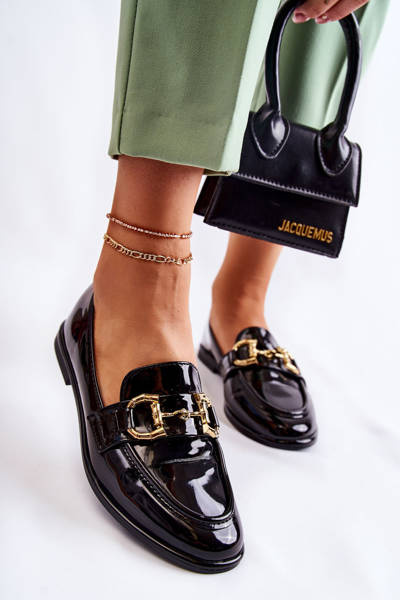 Mocassins Laqués Femme Noir Coriso