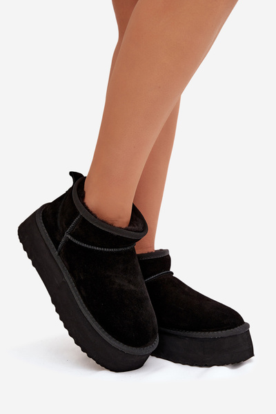 Women's Snow Boots Made of Natural Suede Black Mairene