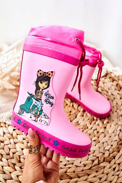 Gyerek Gumis Galoshes csizma Pink Girl Heilee