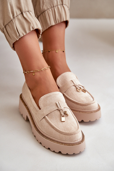 Mocasini Eco Suede Femei Verindalle Bej Deschis