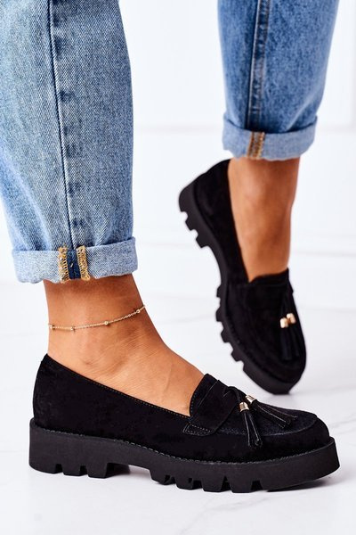 Suede Moccasins Pantofi Lewski 3053 Negru