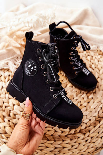 Kinder Worker Boots Schwarz Mini Aspen