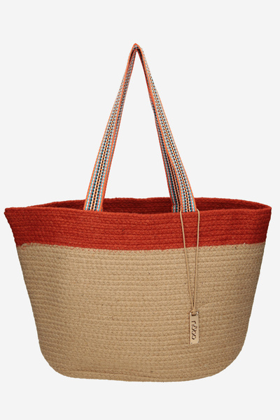 Sac Panier de Plage NOBO XP0400-C003 Beige-Orange