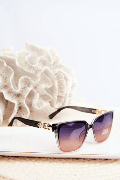 Ochelari de Soare de Damă cu Detalii Decorative UV400 Albastru-Roze