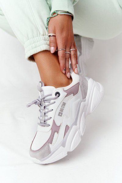 Sneakers pentru femei Memorie Spumă Big Star HH274255 Alb-Purple
