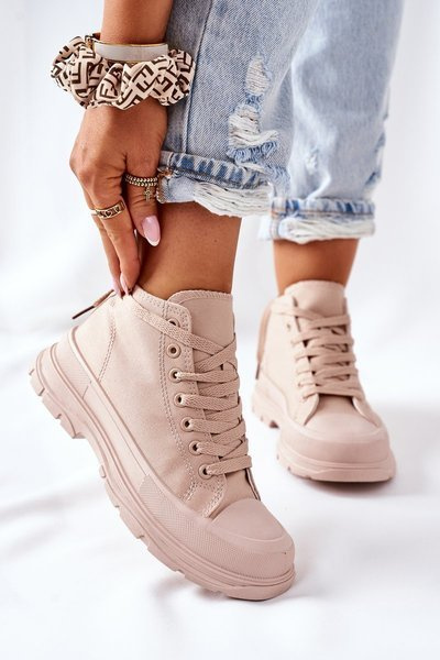 Hohe Turnschuhe mit breiter Sohle Beige Trissy