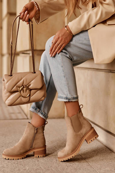 Bottines Basses Classiques En Daim Beige Lalyllis