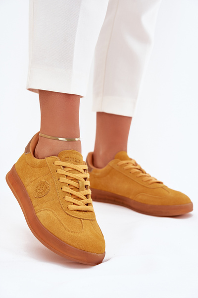Moteriški Suede Sneakers Big Star RR274846 HI-POLY SYSTEM Geltoni