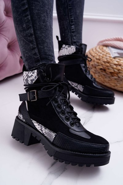 Bottes Femme Hautes Snake Trappers Noir Nemtere