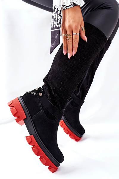 Bottes hautes noires pour femmes Lewski Black Suede 2866
