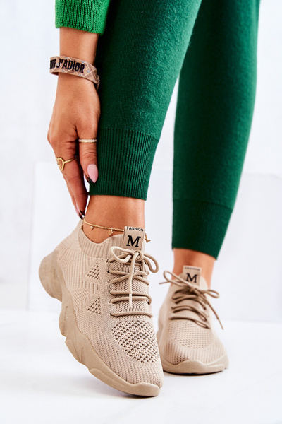 Sportcipő Sneakers Fabric Sötét bézs Nolene