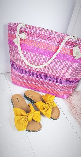 Sac de pungi mari de plajă cu roz de coardă