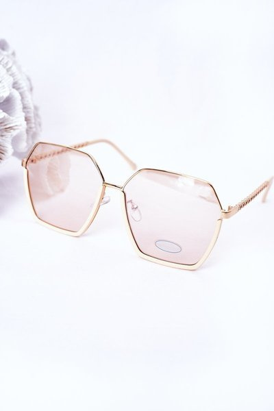 Geometrische Sonnenbrille Beige