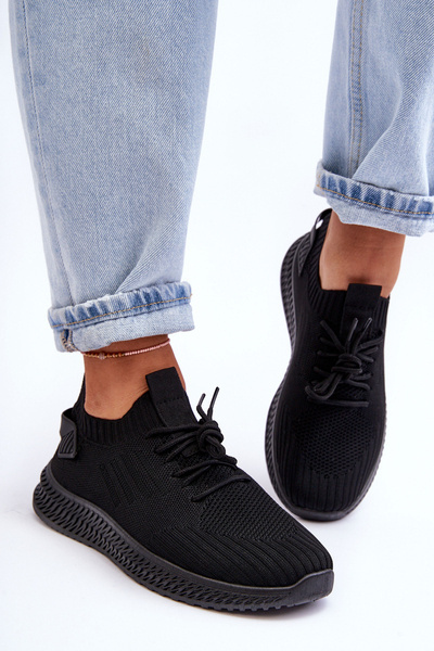 Pantofi sport pentru femei pentru femei Slip-on Fabric Black Zauna