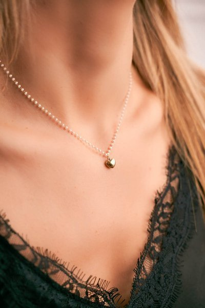 Collier Femme Or Chaîne Gemmes Coeur Camilla