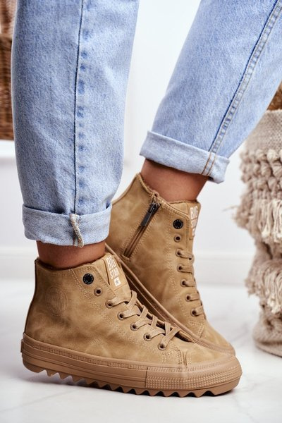 Női tornacipő Big Star High meleg Camel GG274072