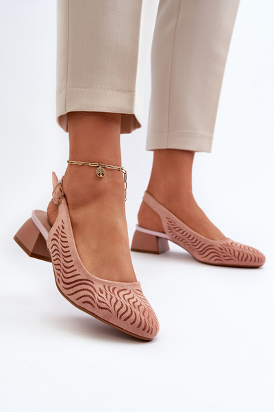 Rosa Pumps mit Blockabsatz von Gemifa