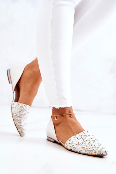 Ballerines élégantes en cuir Laura Messi 1110 Beige