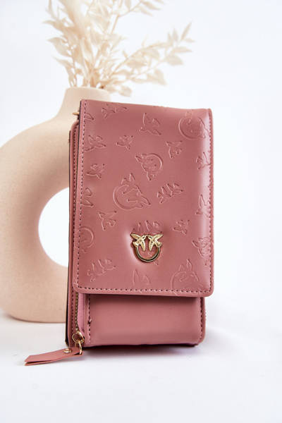 Portefeuille de sac à main à la mode 2 en 1 avec gaufrage rose Savano