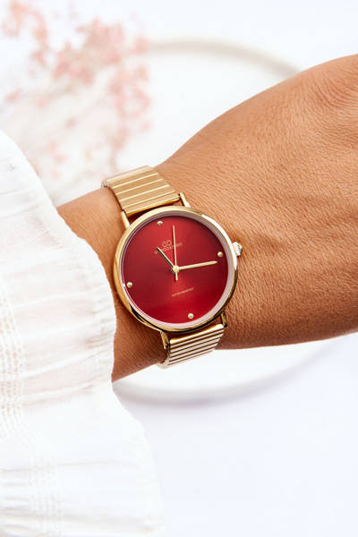 Montre Femme Etanche Sur Bracelet Giorgio&Dario Doré-Rouge