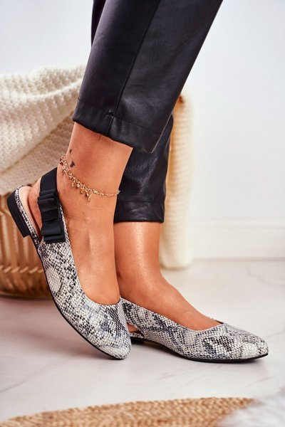 Sergio Leone Ballerinas Grey Snake Pattern BL615
