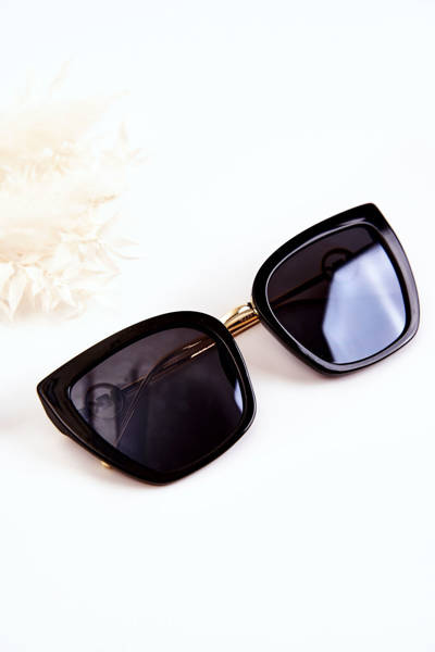 Damen Cat Eye Sonnenbrille M2351 Schwarz-Gold