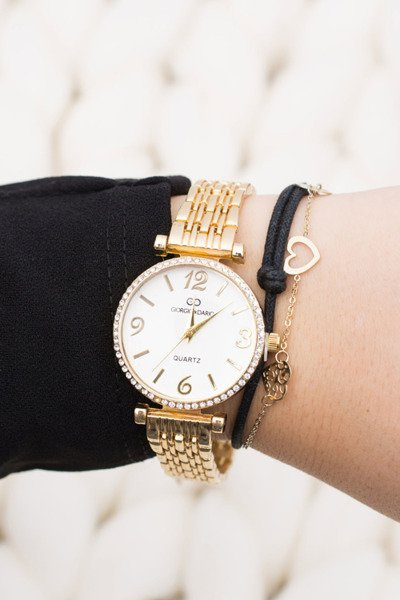 Women's Gold Watch with Bracelet Crystals