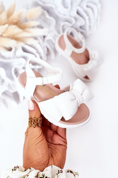 Kinder Sandalen mit Fliege Weiß Abbie
