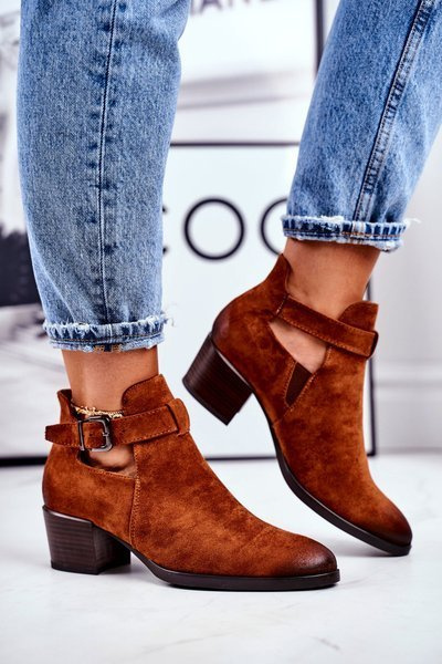 Women's Cutout Stiefel Camel Sicily mit Absatz