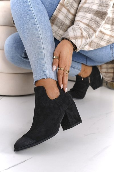 Bottes pour femmes à talon bloc Vinceza 21-10558 Noir
