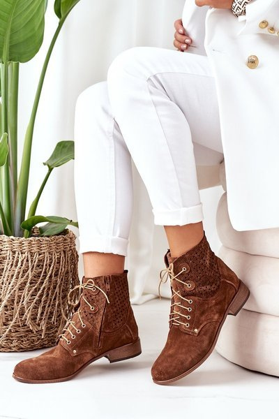 Boots Daim Ajourées Marron Josie