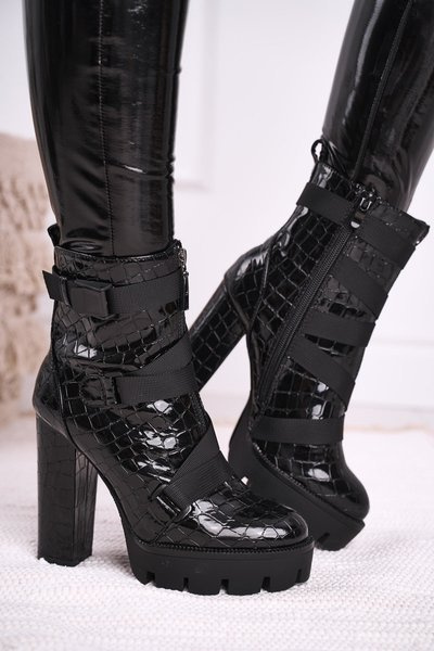Damen Hohe Stiletto Stiefel Schwarz Hortego