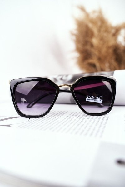 Moteriški akiniai nuo saulės Gold Prius PR-V07 Black Gradient