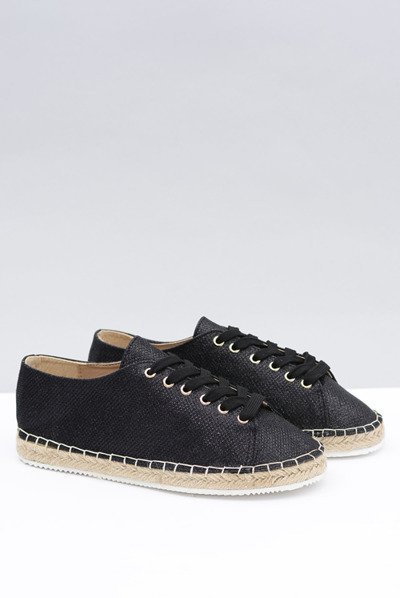 Lu Boo | Black Brocade Fairy Linen Espadrilles