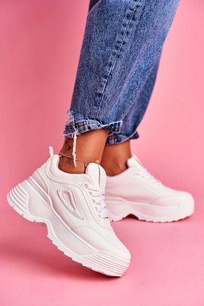 Sportos női cipők magas talpú rózsaszín hangosabb