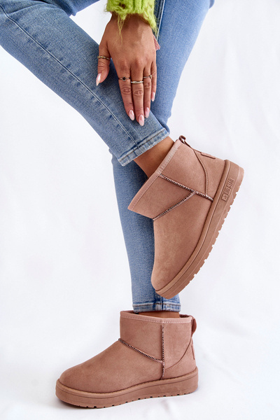 Bottes de neige chaudes pour femmes Big Star KK274293 Rose clair