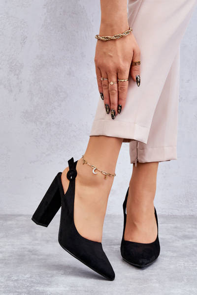 High Heels Pumps mit spitzen Zehen Schwarz Alanza