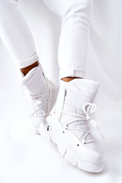 Snow Boots Fleece-Lined White Holys