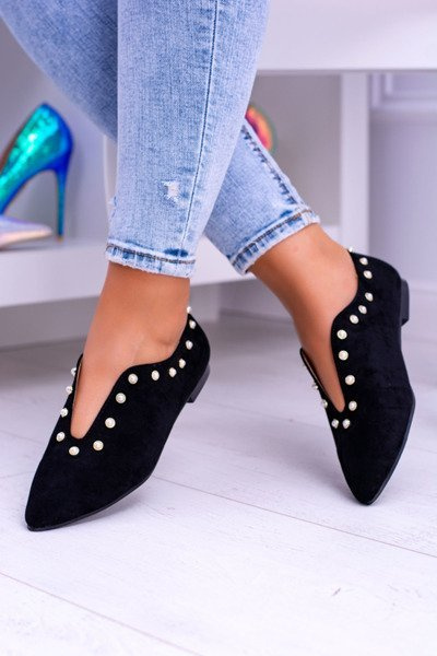 Lu Boo Schwarz Halbschuhe mit Cutouts Korallen Merseo