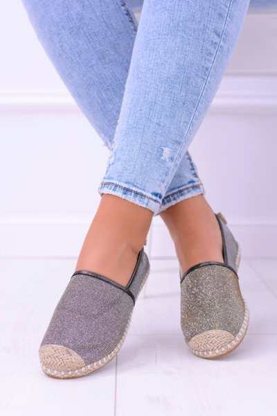 Lu Boo Khaki Brocade Espadrilles