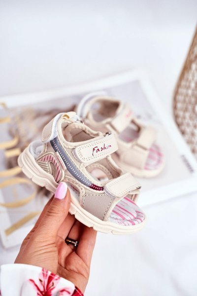 Klettverschluss Kindersandalen Beige Grobino