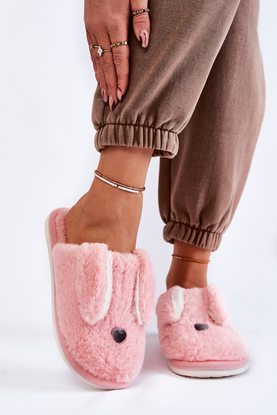 Chaussons Fourrure Femme Rose Clair Remmi