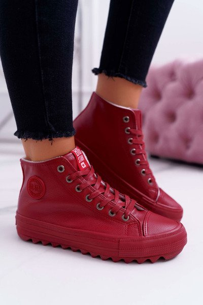 Women's Big Star High Heated Sneakers Red EE274112
