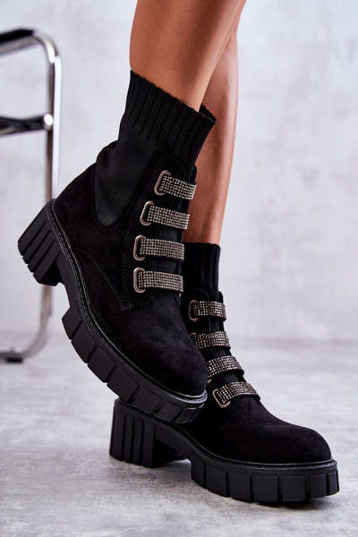 Chaussettes Slip-On En Daim Bottes Noir Hope
