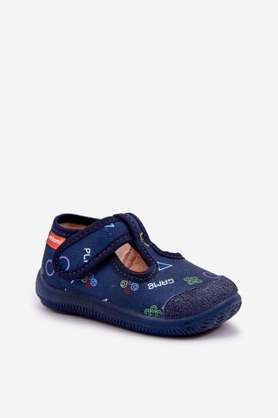 Kids Slippers Milami Elastic With Velcro Navy Ambette