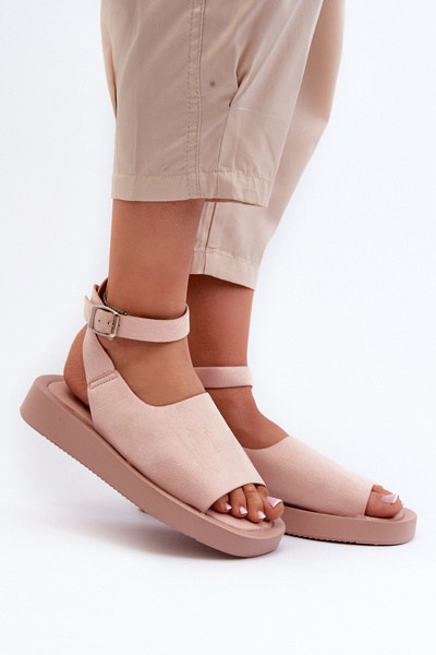 Sandale Confortabile cu Platforma Roz Rubie