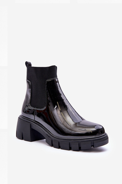 Bottines Laquées Femme Noir Cirie