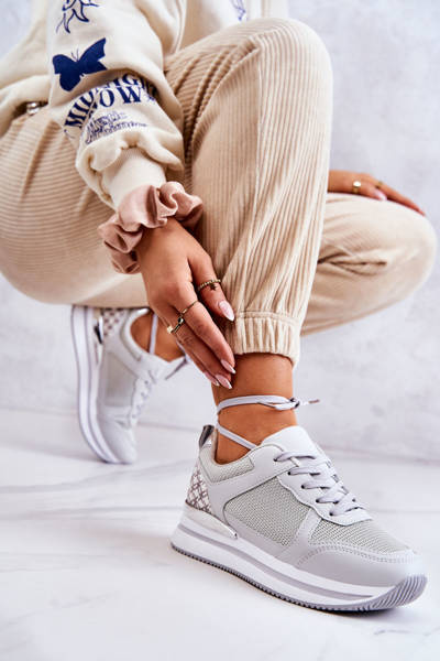 Women's Classic Sport Shoes On A Wedge Grey Advanced
