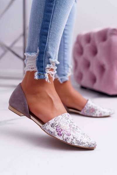 Ballerinas pentru femei Laura Messi 1110 Piele închis Grey Augure