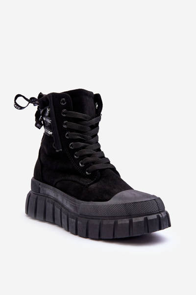 Bottes En Daim Pour Femmes Sur Plateforme Noir Raftera